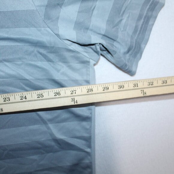 Adidas Men Gray Polo Shirt Striped Golf Casual Size 2XL - Picture 4 of 7